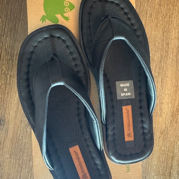 🆕 El Naturalista WAX NAPPA BLACK / MAKISU SANDALS Size - Picture 7 of 12